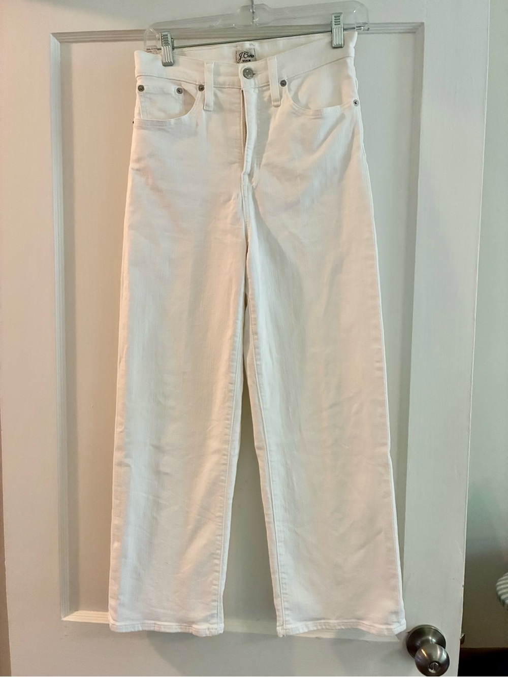 J CREW White Straight Leg High Rise Ankle Jeans 26